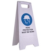 Cleanlink 12165 Safety Sign Head Protection Must Be Worn White