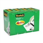 Scotch 810 Magic Tape 19mm x 25m Pack 4