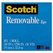 Scotch 811 Removable Magic Tape 19mm x 33m Boxed