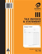 Olympic 726 Carbonless Duplicate Invoice Statement Book 200 x 250mm