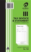 Olympic 725 Carbonless Triplicate Invoice Statement Book 125 x 200mm