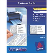 Avery 959025 Business Cards 10 per sheet L741420 White  Pack 20
