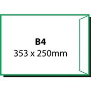 Envelope 613339 Peel  Seal B4 353 x 250mm White Heavy Duty Box 250 B362PKU