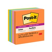 Post It Notes 654 5SSAU 76 x 76mm Super Sticky Rio De Janeiro Assorted Pack 5