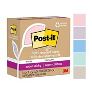 Post It 654R5SSNRP Super Sticky Recycled Notes 76 x 76mm Wanderlust Pack 5