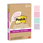 Post It 4621R4SSNRP Lined Super Sticky Recycled Notes 101 x 152mm Wanderlust Pack 4