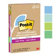 Post It 4621R4SST Lined Super Sticky Recycled Notes 101 x 152mm Oasis Pack 4