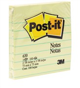 Post It 630SS Lined Notes 76 x 76mm Canary Yellow Pack 12