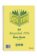 Spirax 810 Notebook A4 Recycled 70 120 Page Side Open