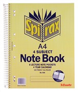 Spirax 606 4 Subject Notebook A4 320 Page Side Opoen