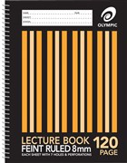 Olympic SL870 Spiral Lecture Book 7 Hole Perforated A4 8mm Ruled 120 Page