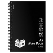 Spirax P570 PP Notebook A5 200 Page Side Open Black 5657000