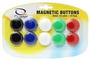 Quartet QTTMB30ASSTD Magnetic Buttons 30mm Assorted Pack 10