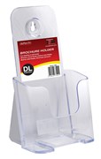 Deflecto 77501 Brochure Holder DL Single Tier Wall Mount  Free Standing Clear