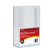 Deflecto 39612 Brochure Holder DL Single Tier Wall Mount Clear