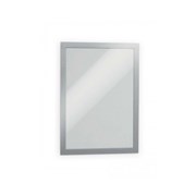Durable 487223 Duraframe Self Adhesive Sign Holder A4 Silver Pack 2