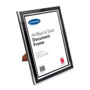 Carven QFBLKSILVA4 Document Frame A4 Black  Silver