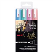 Uni PWE5MMET4P Liquid Chalk Marker Bullet Assorted 4 Pack Metallic