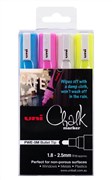 Uni PWE5M4PASS Liquid Chalk Marker Bullet Assorted 4 Pack