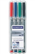 Staedtler 315 WP4 Lumocolor NonPermanent Pen Medium Assorted Wallet 4