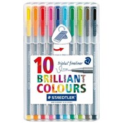 Staedtler 334 SB10 Triplus Fineliner Pen Assorted Wallet 10