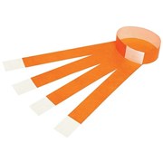 Rexel 9861106 ID Serial Number Wrist Bands Fluoro Orange Pack 100