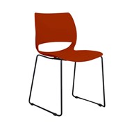 Vogue Visitor Chair Black Sled Base Rust Polypropylene Shell