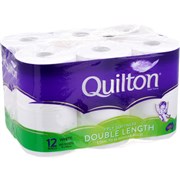 Quilton Toilet Tissue 3 Ply 360 Sheets Double Length Pack 12 Rolls