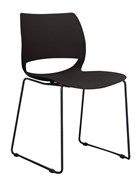 Vogue Visitor Chair Black Sled Base Black  Polypropylene Shell