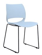 Vogue Visitor Chair Black Sled Base Light Blue  Polypropylene Shell