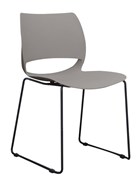 Vogue Visitor Chair Black Sled Base Clay  Polypropylene Shell
