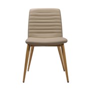Pixel Steel 4 Leg Base Timber Look Visitor Chair Almond PU