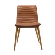 Pixel Steel 4 Leg Base Timber Look Visitor Chair Amber PU
