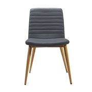 Pixel Steel 4 Leg Base Timber Look Visitor Chair French Navy PU