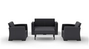 Siesta Monaco Lounge Set 3 Armchairs  1 Lounge Table Anthracite