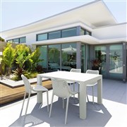 Siesta Vegas Table 4 Seater Outdoor Dining Setting with Air Chair White