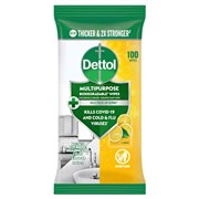 Dettol Multipurpose Textured Surface Wipes Lemon Burst Pack 100