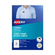 Avery 959171 Fabric Name Badge Labels Laser 555 x 865mm 8 Per Sheet 15 Sheets