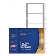 Avery 85655 Extra Wide PP Dividers 15 Tab White