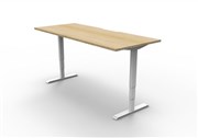 Boost Plus Single Sided Workstation 1500mm x 750mm  White Frame with Natural Oak Top
