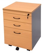 Pedestal Mobile 3 Drawer 1 x File  2 x Box Drawers Lockable Beech  Ironstone