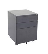 Pedestal Metal Mobile 3 Drawers 1 x File  2 Box Drawers Graphite Ripple
