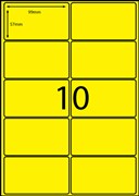 LA410FY Fluoro Yellow Laser Labels 99 x 57mm 10 Per Sheet Pack 100
