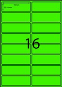 LA416LGRE Fluoro Green Laser Labels 99 x 339mm 16 Per Sheet Pack 100