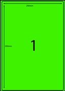 LA41F Fluoro Green Shipping Laser Labels 200 x 290mm 1 Per Sheet Pack 100