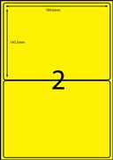 LA42F Fluoro Yellow Shipping Laser Labels 1996 x 1435mm 2 Per Sheet Pack 100