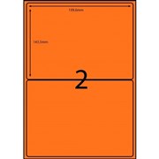 LA42F Fluoro Orange Shipping Laser Labels 1996 x 1435mm 2 Per Sheet Pack 100
