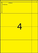 LA44LHF Yellow L7171 Lever Arch Laser Labels 210 x 738mm 4 Per Sheet Pack 100
