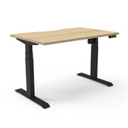 Boost Light Single Sided Workstation 1500mm x 750mm  Black Frame with Natural Oak Top