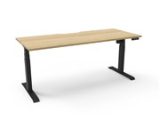 Boost Light Single Sided Workstation 1800mm x 750mm Black Frame with Natural Oak Top